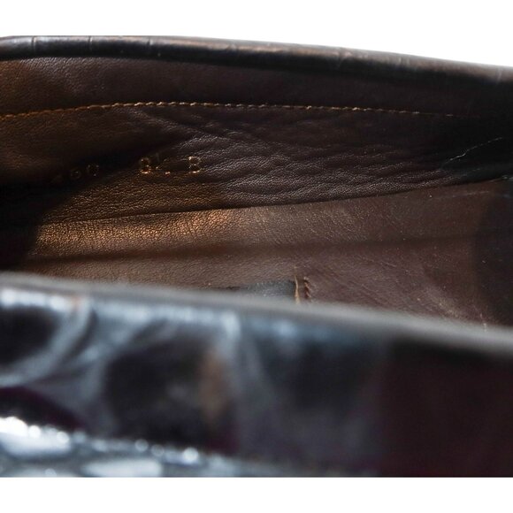 STUART WEITZMAN Y2K Embossed Croc Black Leather Driving Loafers Womens Size 8.5 - Picture 8 of 9